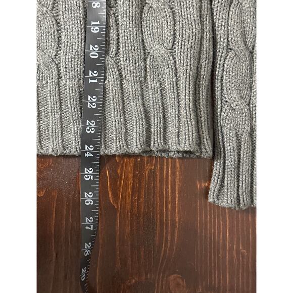 VTG Ralph Lauren Cotton Cable Knit Turtleneck Sweater M Grey Classic Preppy - Picture 12 of 13